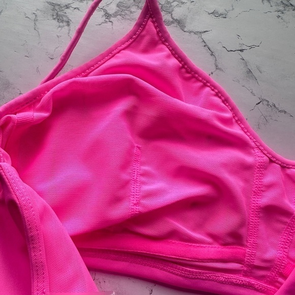 #66 NWOT Free People Movement Ruched Bandeau Bikini Top in Candy - Picture 5 of 8